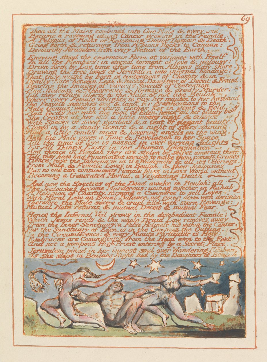 Jeruzsálem, 69. tábla, Then all the Males.... alkotó: William Blake