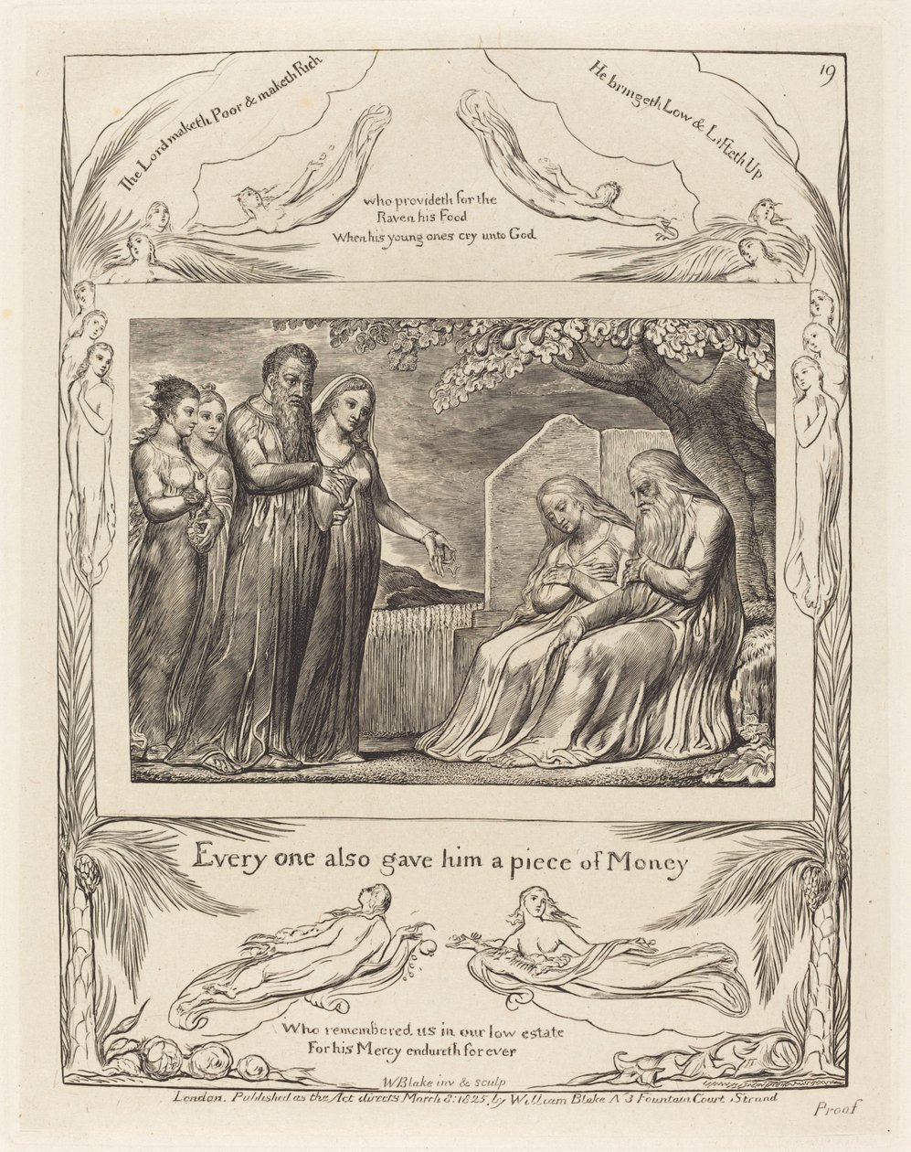 Jótékonysági állás elfogadása, 1825. alkotó: William Blake