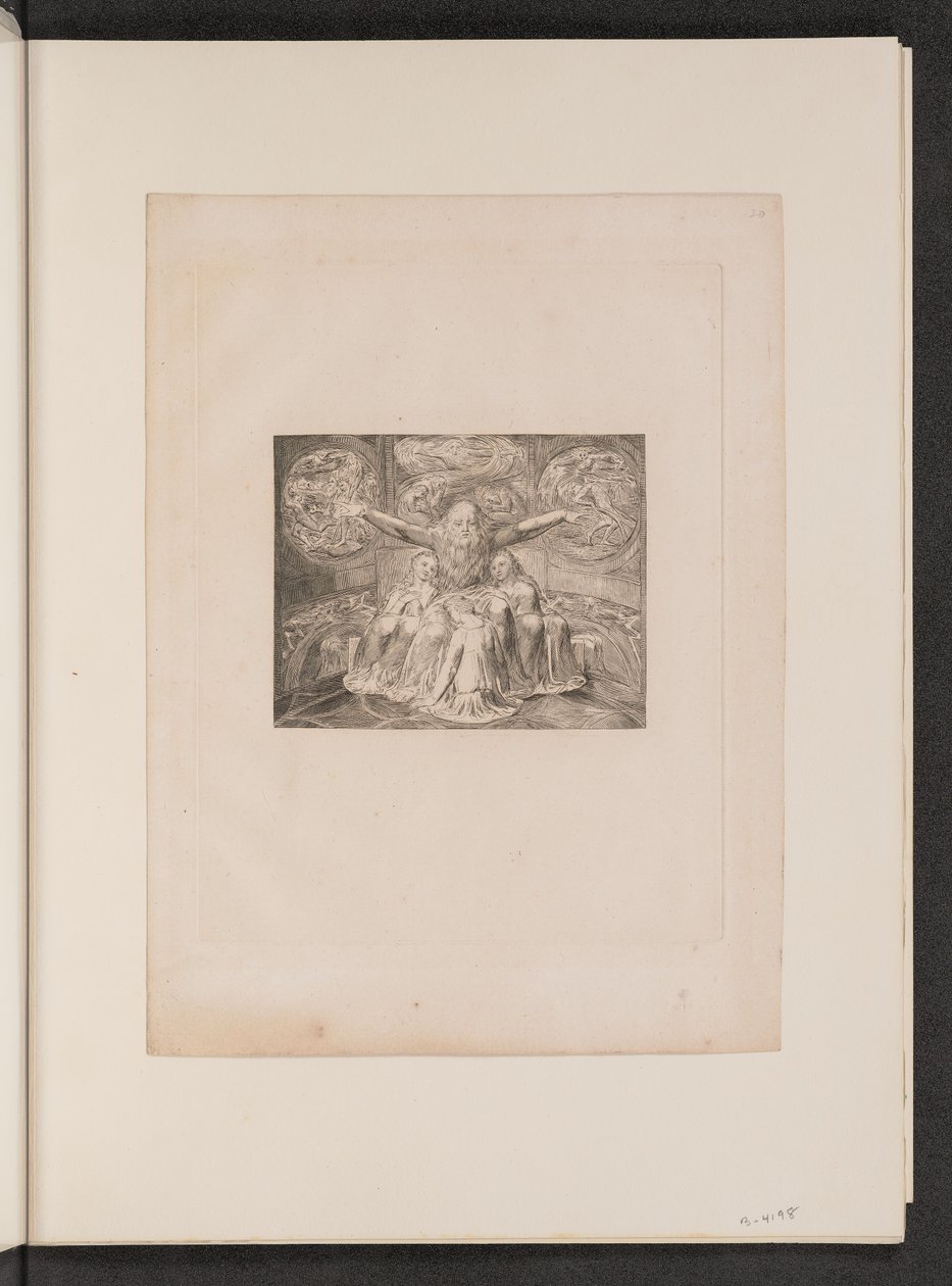 Jób és lányai, 1825. alkotó: William Blake