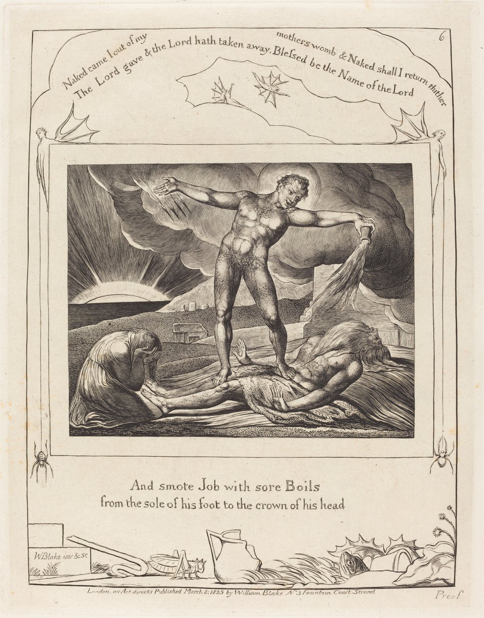 A sátán felforrósodik a munkában alkotó: William Blake
