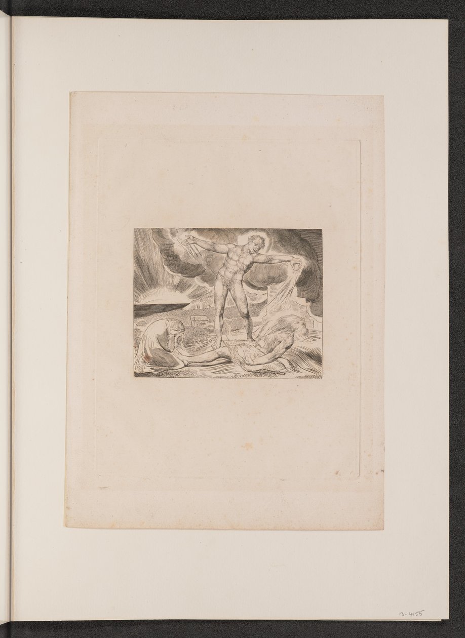 A Sátán megsemmisíti az állást, 1825. alkotó: William Blake