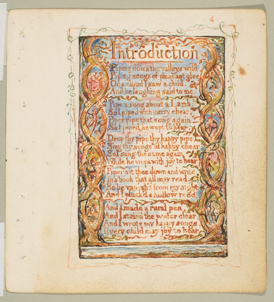 Songs of Inocence: Bevezetés, kb. 1825. alkotó: William Blake
