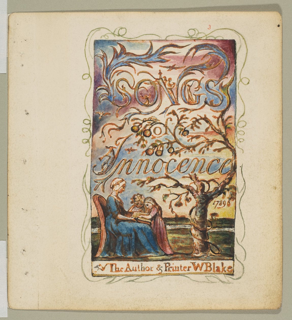 Songs of Inocence: Címlap, kb. 1825. alkotó: William Blake