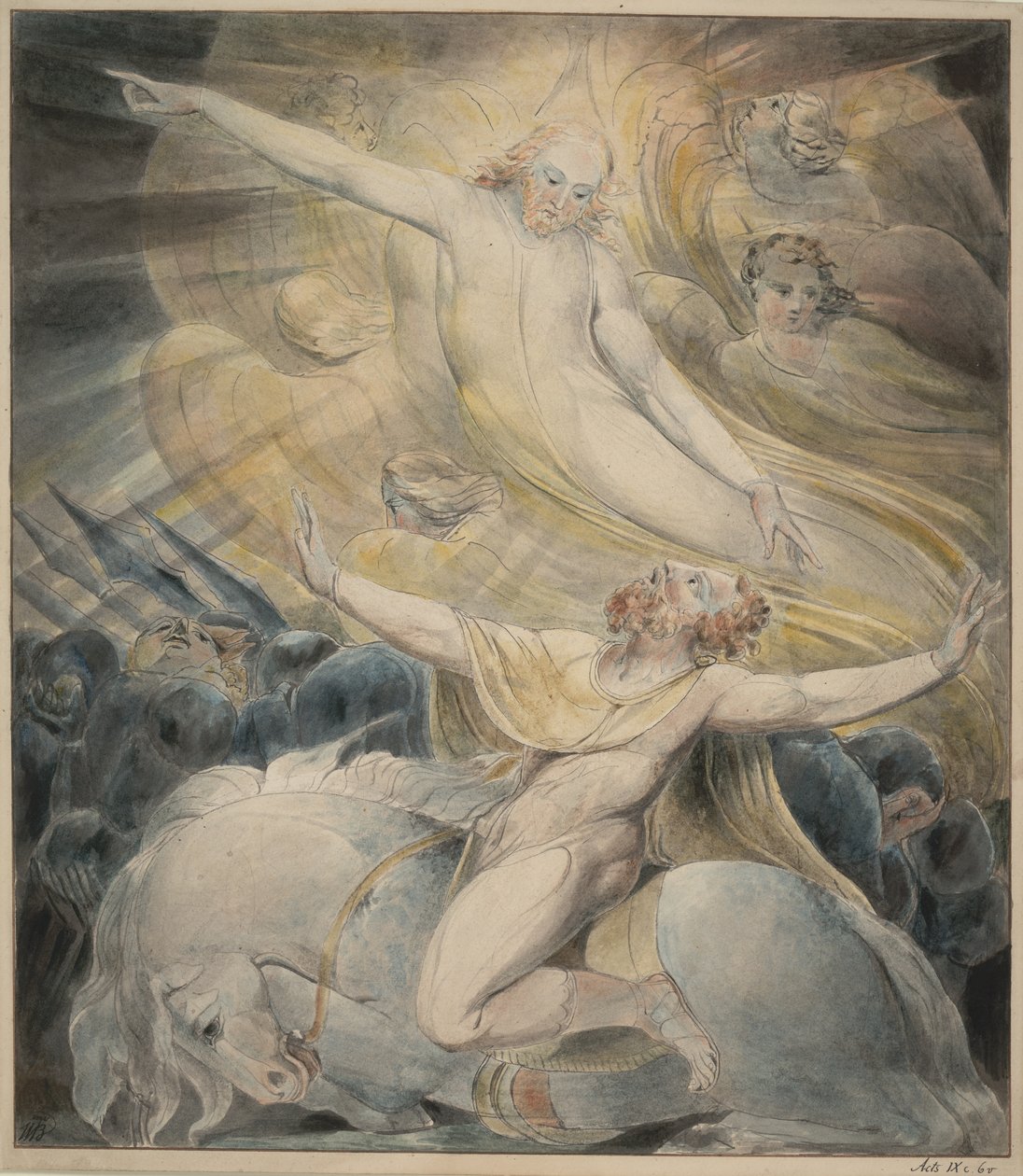 Saul megtérése, 1800 körül alkotó: William Blake