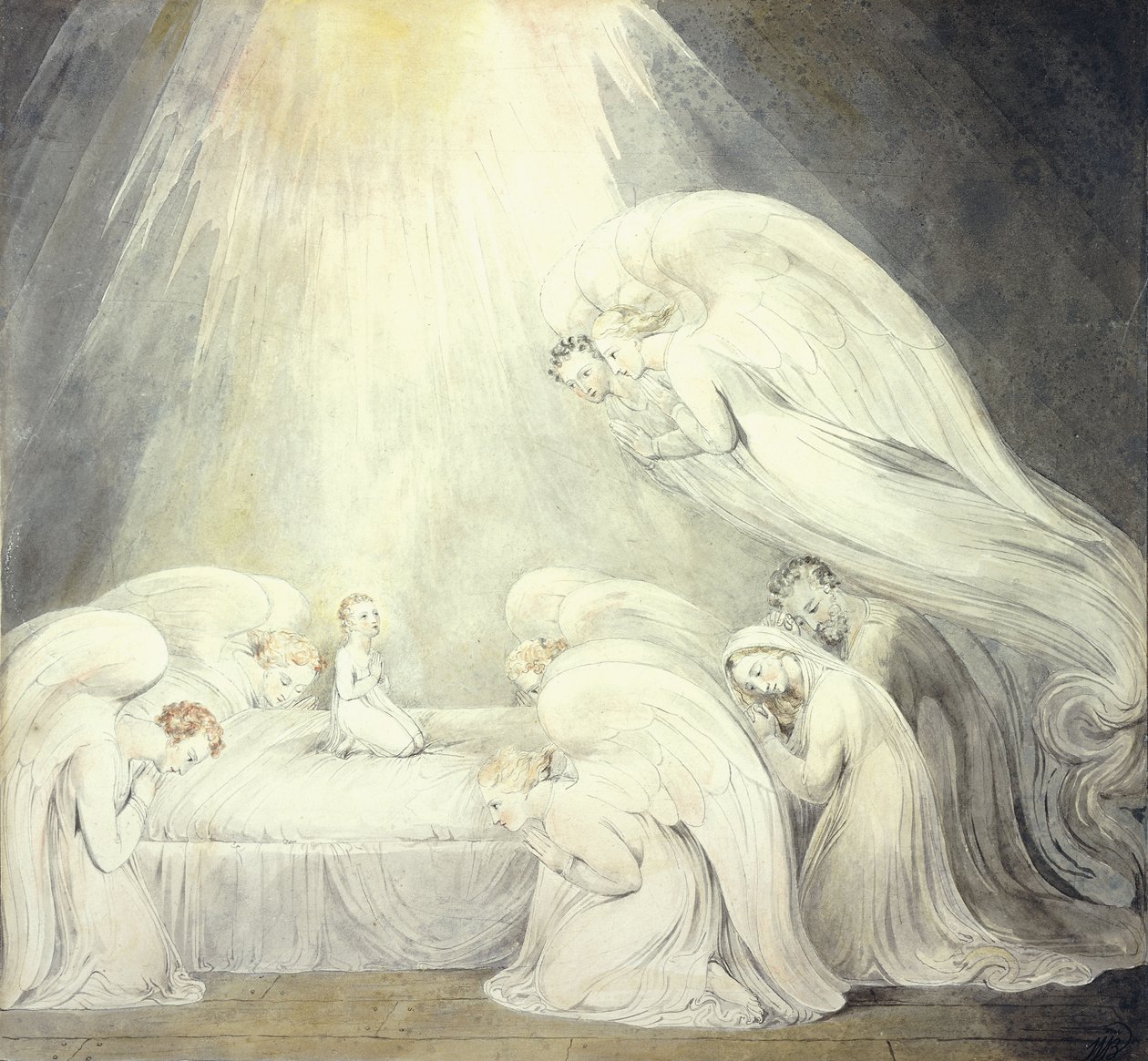A csecsemő Jézus imát mond, 1805 körül alkotó: William Blake