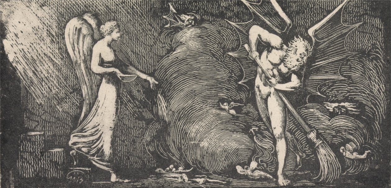 A tolmácsszalont seprő ember alkotó: William Blake