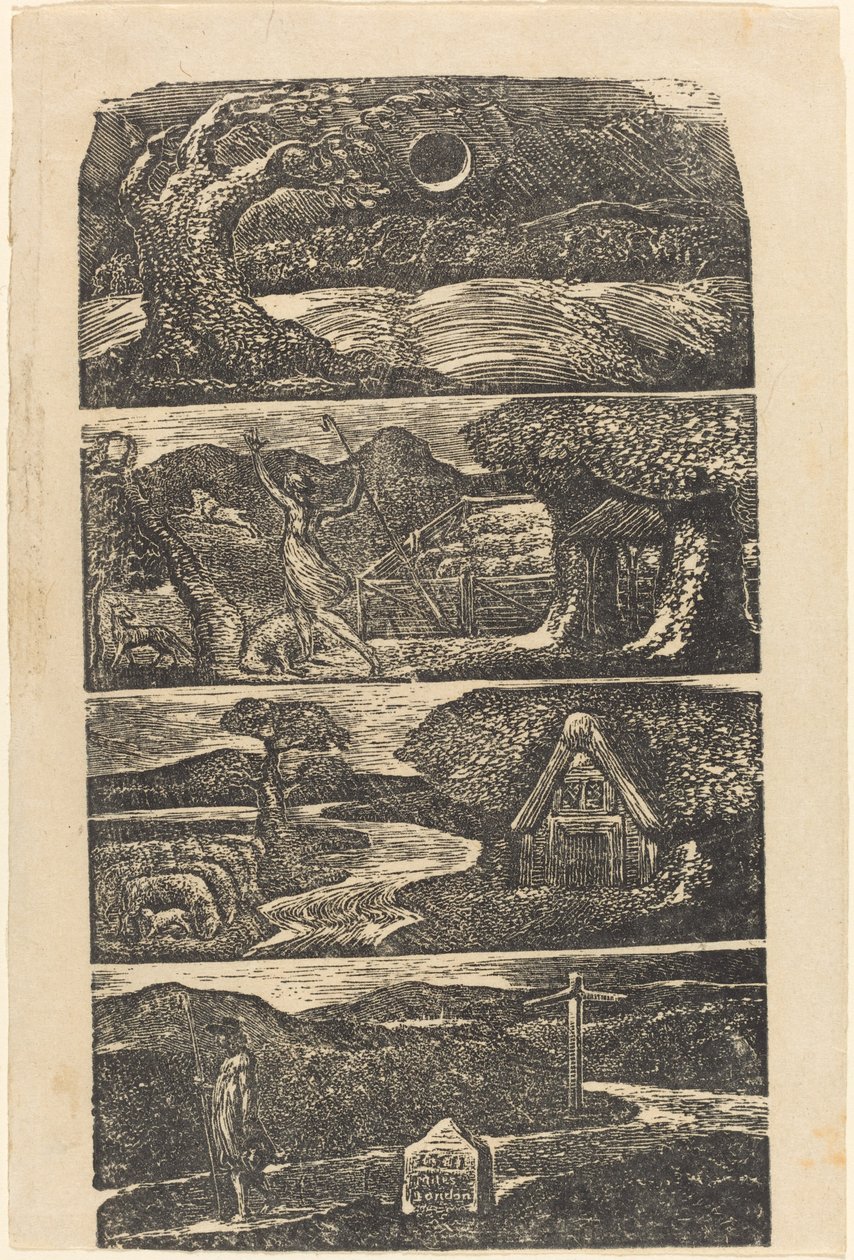 Vergilius pásztorai, 1821. alkotó: William Blake