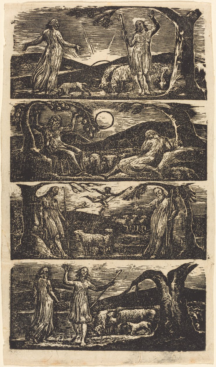 Vergilius pásztorai, 1821. alkotó: William Blake