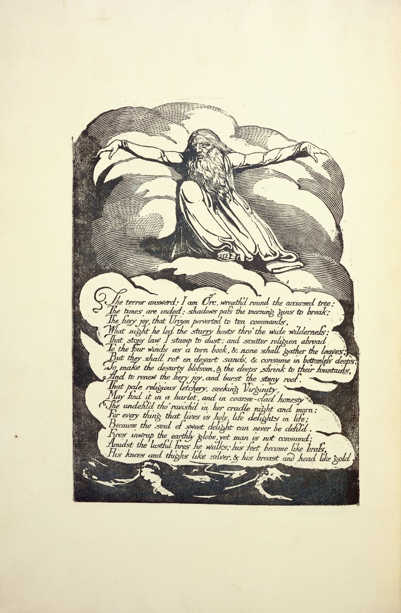 A terror válasza, az 1790-es évek közepe alkotó: William Blake
