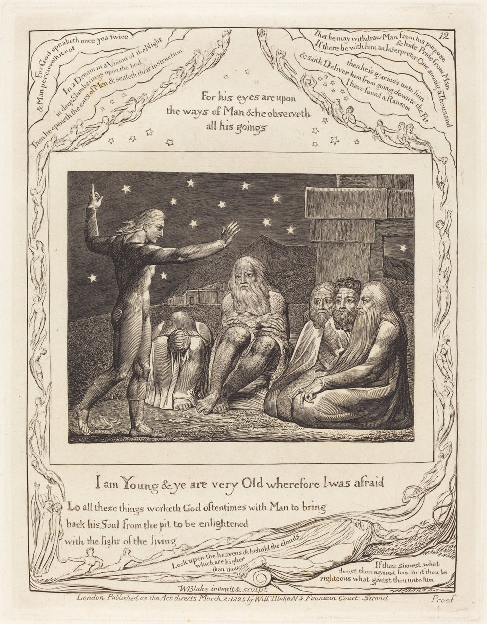 Elihu haragja, 1825. alkotó: William Blake