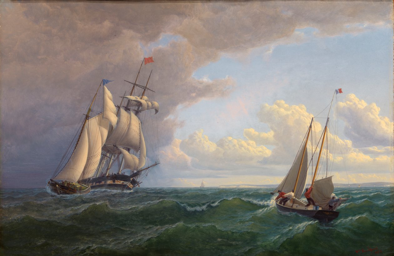 Bálnavadász a szőlőskertnél – kifelé, 1859. alkotó: William Bradford