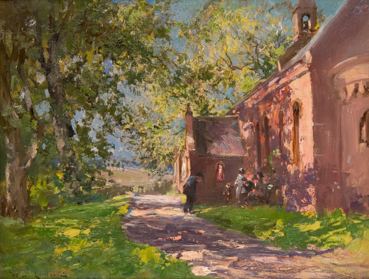 Auchmithie templom (olaj, vászon) alkotó: William Bradley Lamond