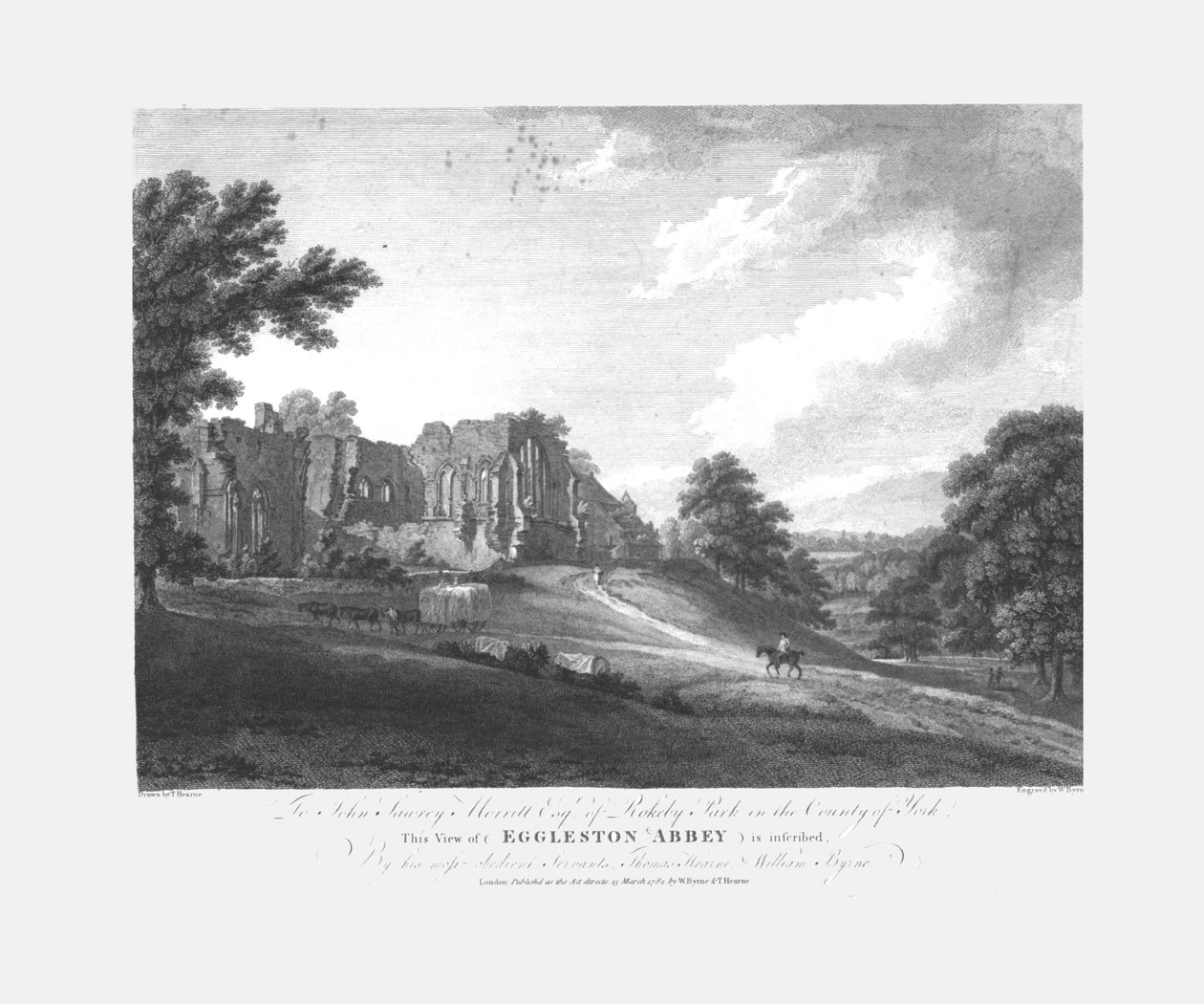 Eggleston Abbey, 1782. alkotó: William Byrne