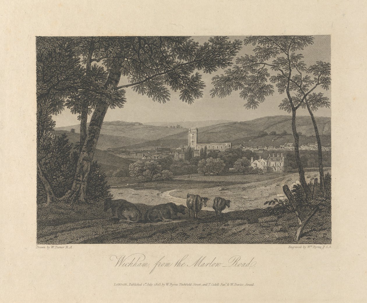 Wickham a Marlow Roadról alkotó: William Byrne