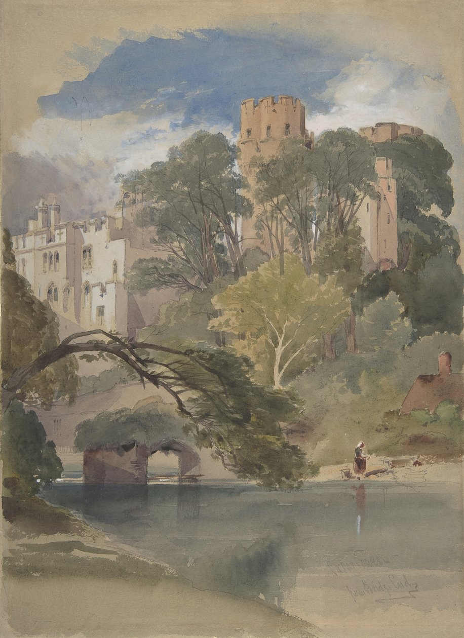 Caesar-torony, Warwick kastély, kb. 1850. alkotó: William Callow