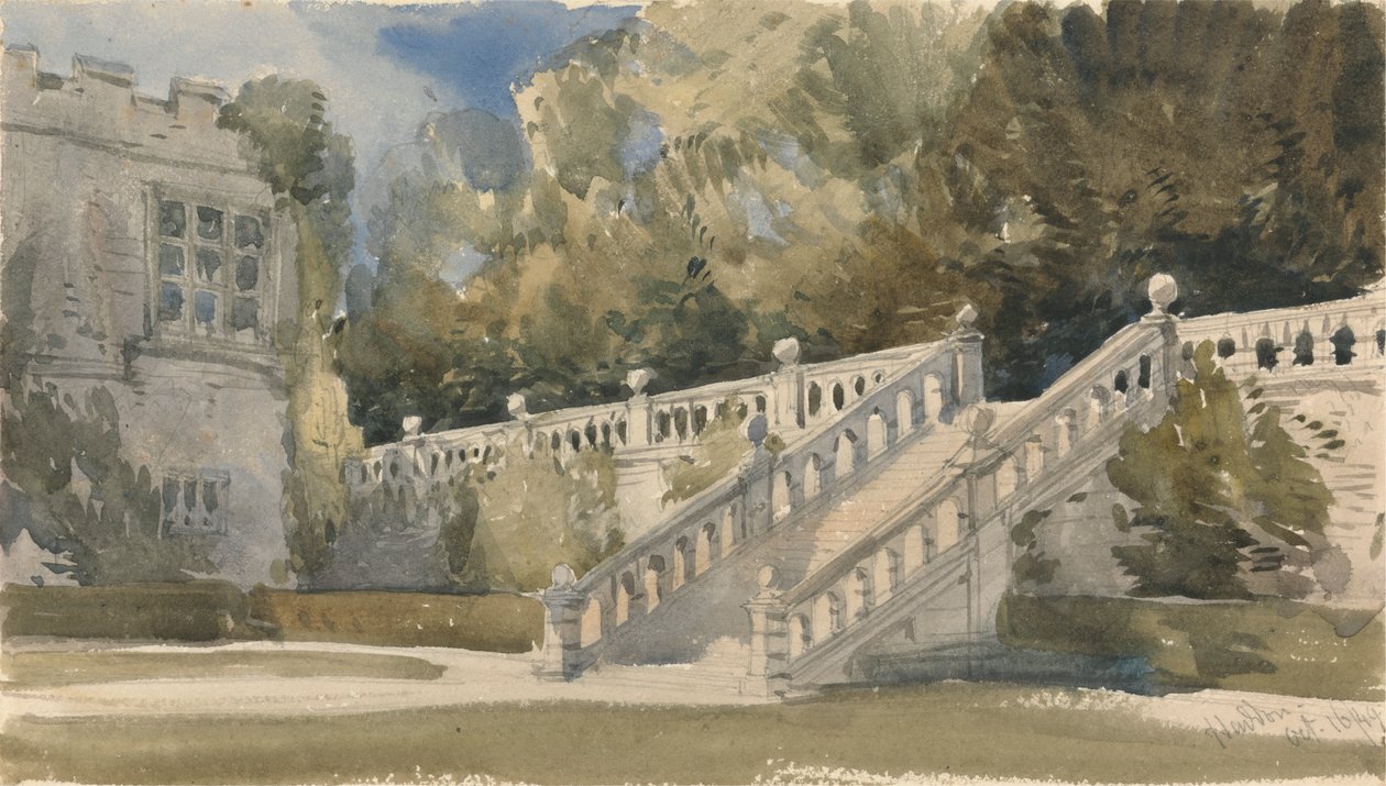 Kerti lépcső, Haddon Hall alkotó: William Callow