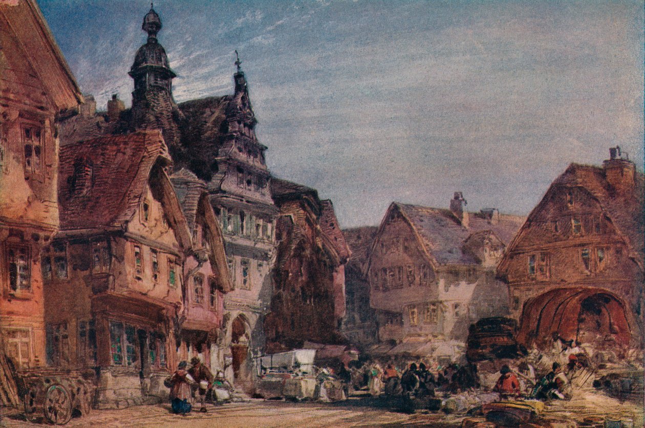 Giessen a Lahn-on, 1874 alkotó: William Callow