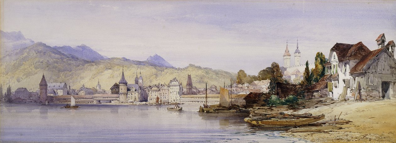 Luzern a tóból, 1862 alkotó: William Callow