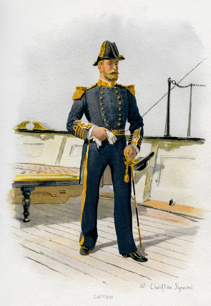 Királyi Haditengerészet kapitánya, c1890-c1893. alkotó: William Christian Symons