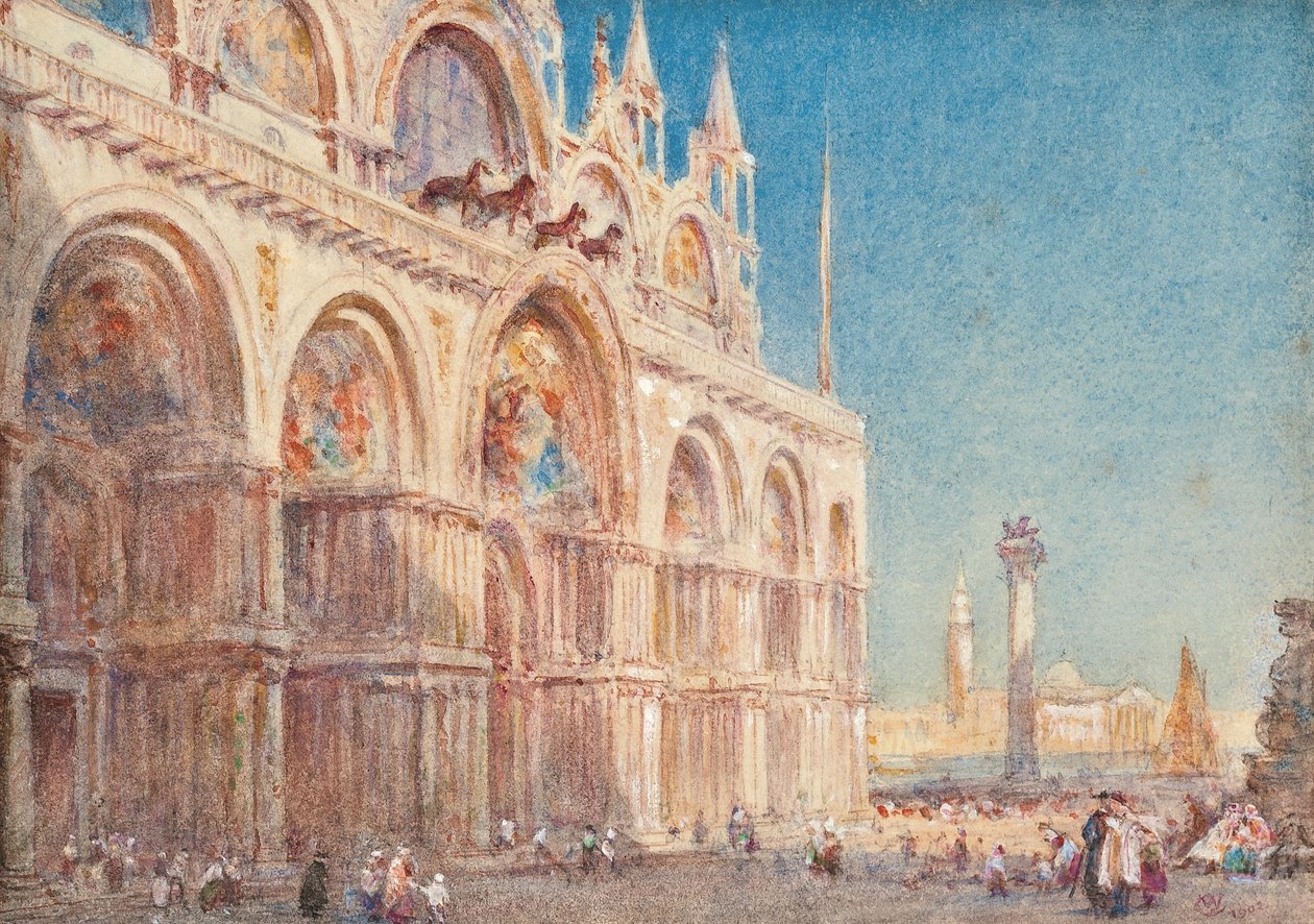 A Szent Márk székesegyház látképe, Velence alkotó: William Collingwood