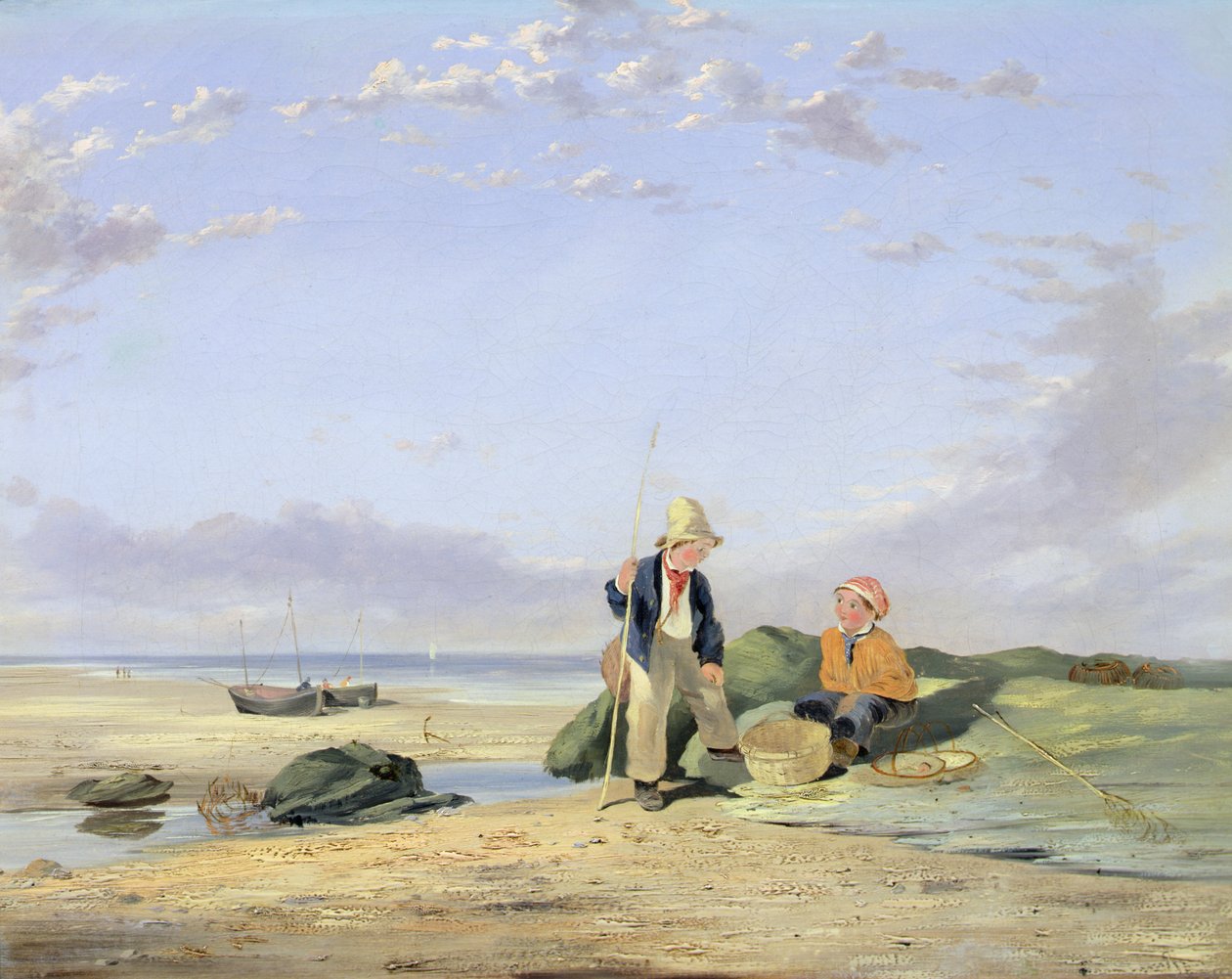 Figurák a tengerparton (olaj, vászon) alkotó: William Collins