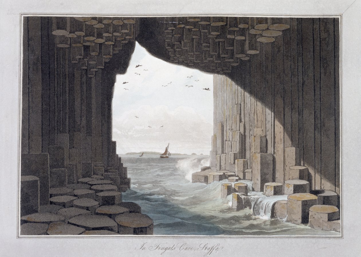 Fingal barlangjában, Staffában, Skóciában, 1829 alkotó: William Daniell
