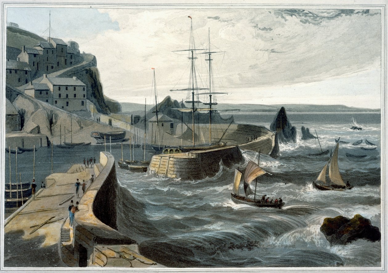 „Mevagissey, Cornwall”, 1825 alkotó: William Daniell
