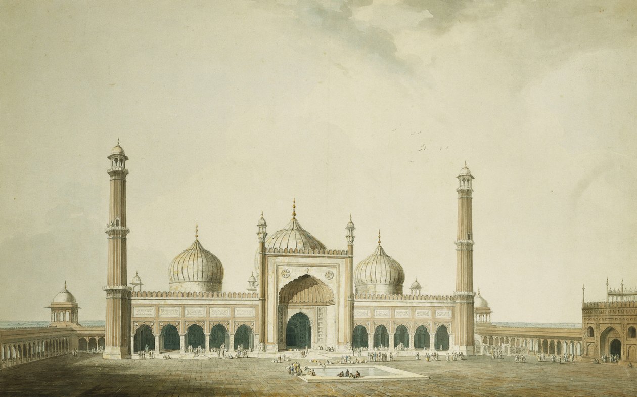 A Jama Masjid, Delhi, alkotó: William Daniell