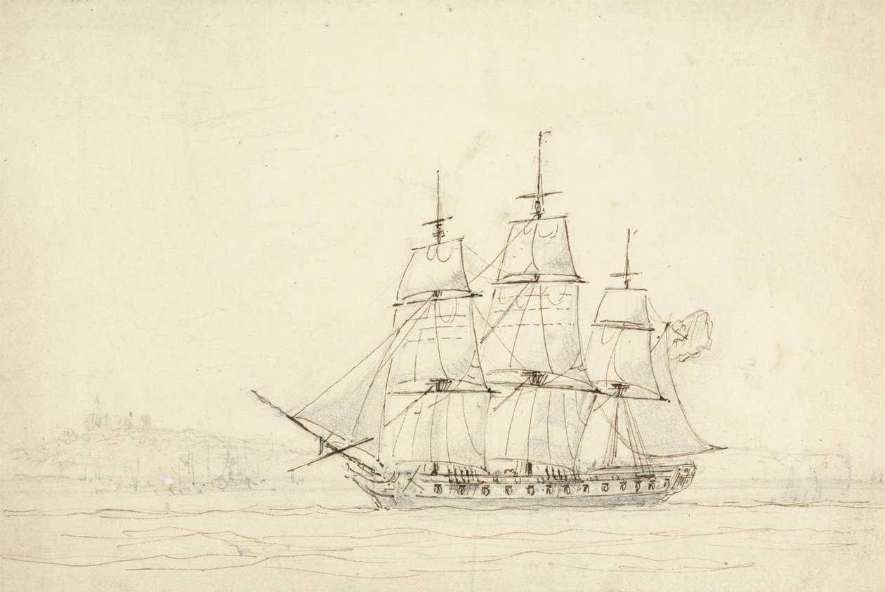Háromárbocos hajó alkotó: William Daniell