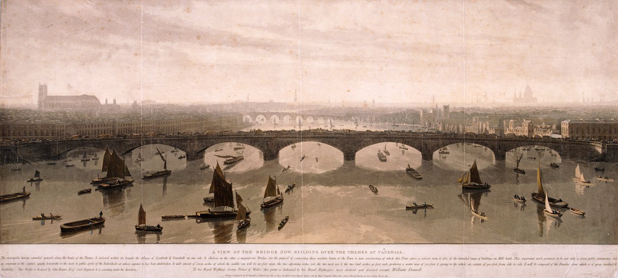 London kilátása délről, 1810 alkotó: William Daniell