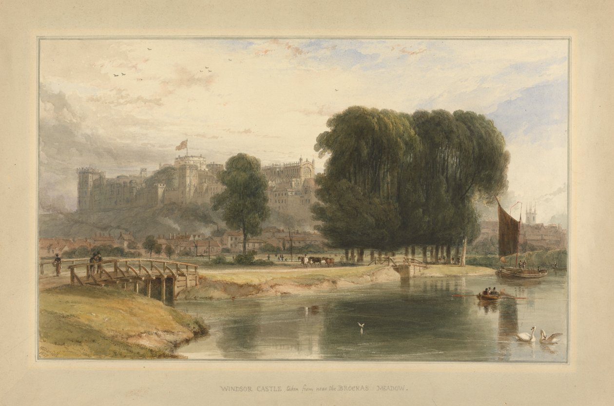 Windsori kastély Brocas Meadows közelében alkotó: William Daniell