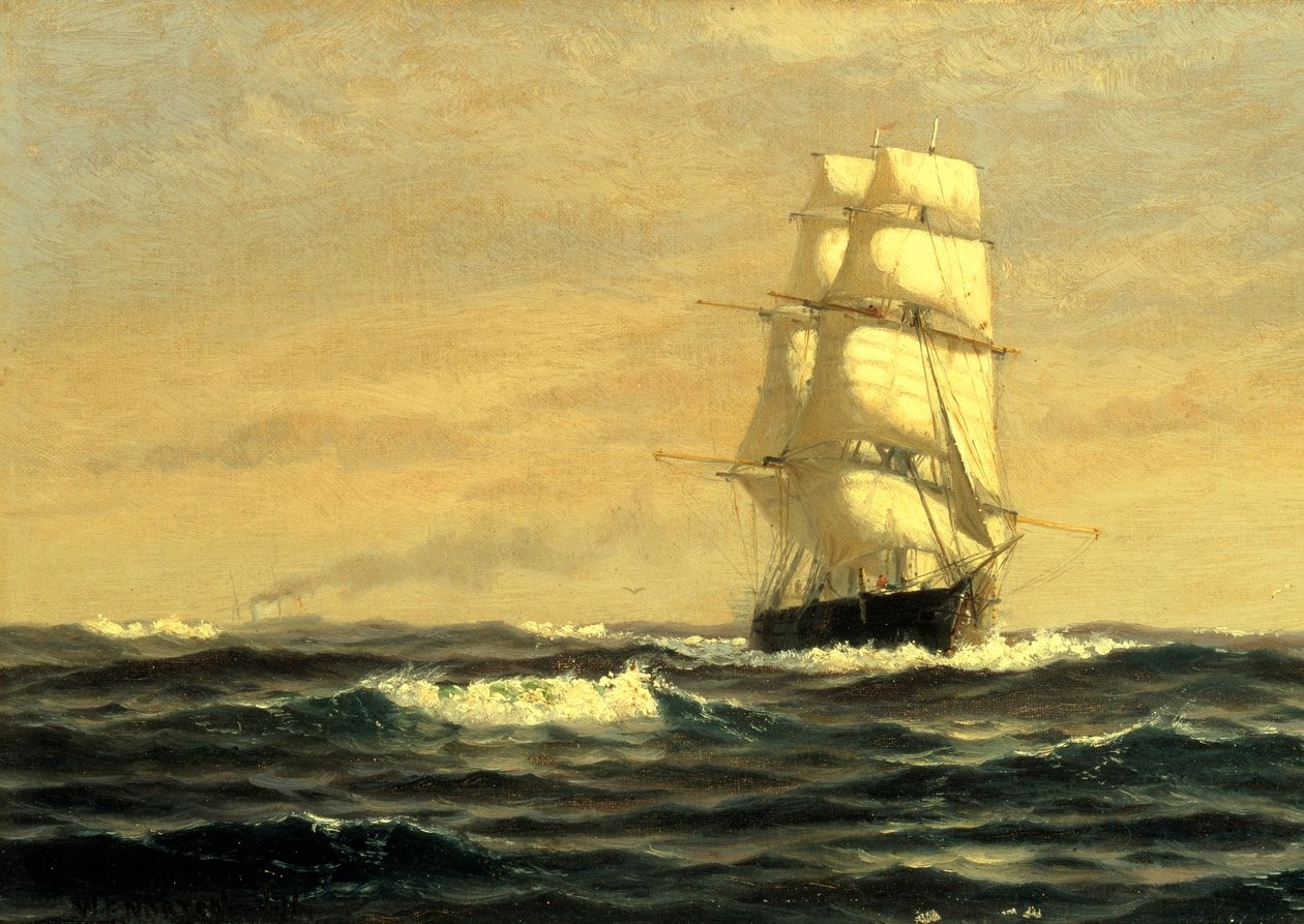 Vitorlás hajó-- Maine partjainál alkotó: William E. Norton