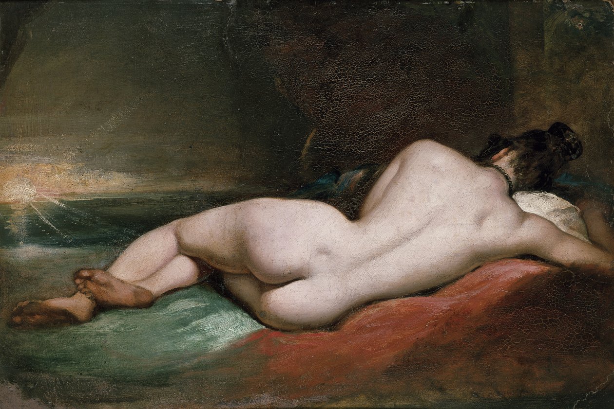 Meztelen modell fekvő alkotó: William Etty