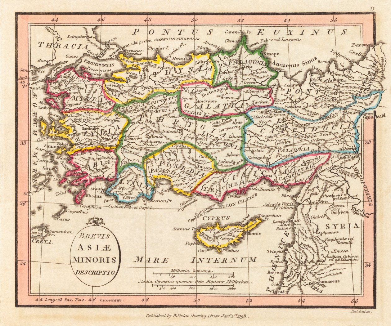 Ókori Kis-Ázsia. Térkép. alkotó: William Faden