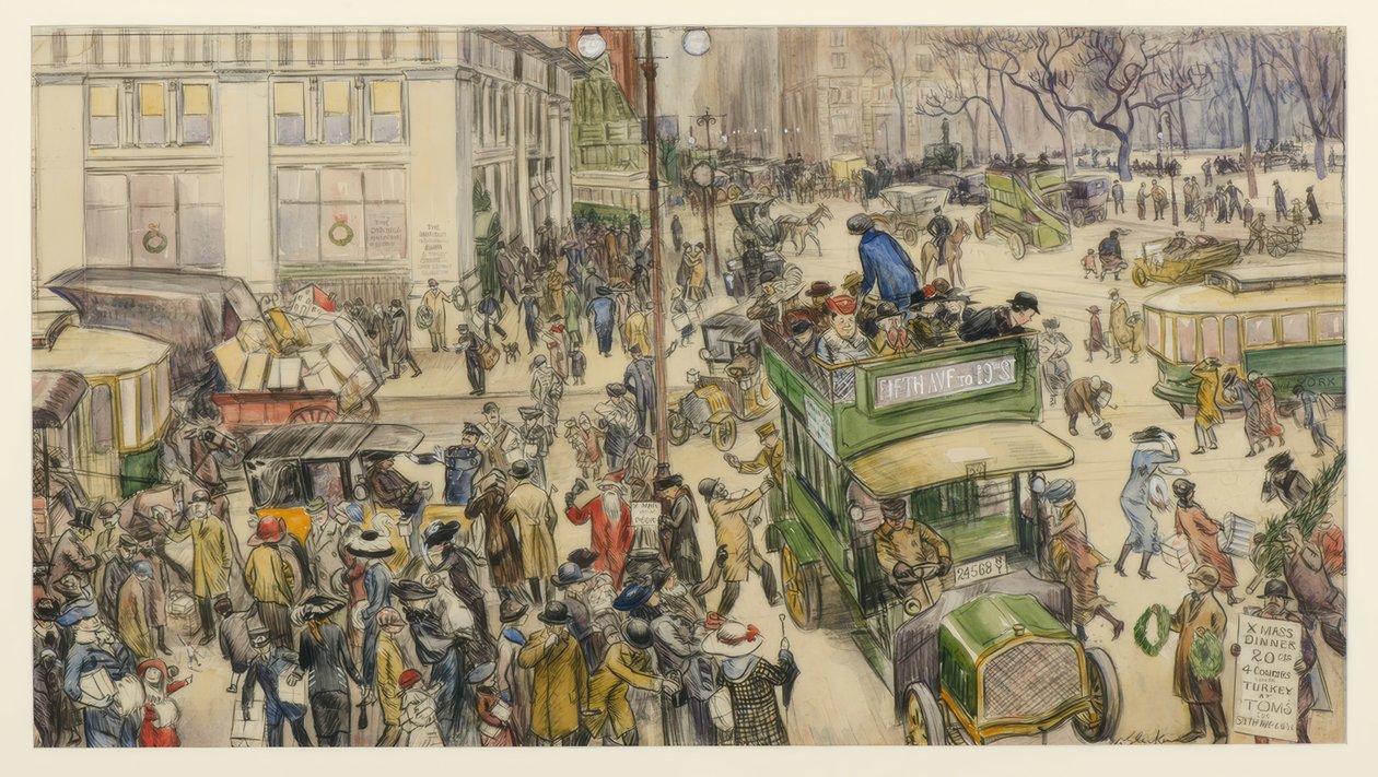 Karácsonyi vásárlók, Madison Square alkotó: William Glackens