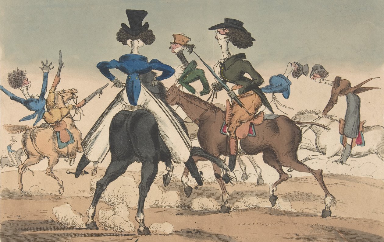 Dandies in Rotten Row, 1819. január 21. alkotó: William Heath