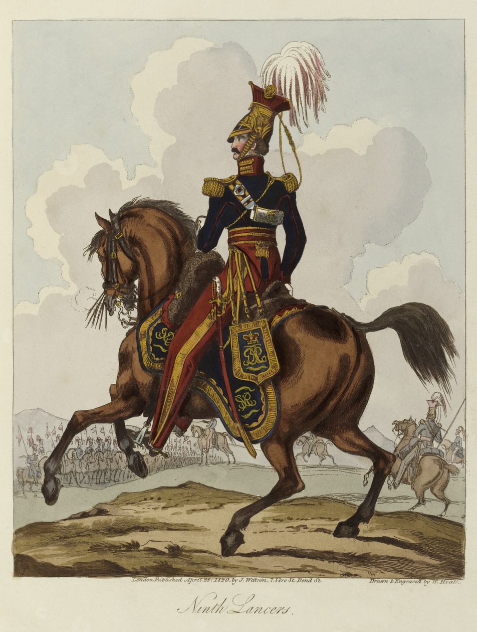 Kilencedik huszárok, 1820 (színes akvatinta) alkotó: William Heath