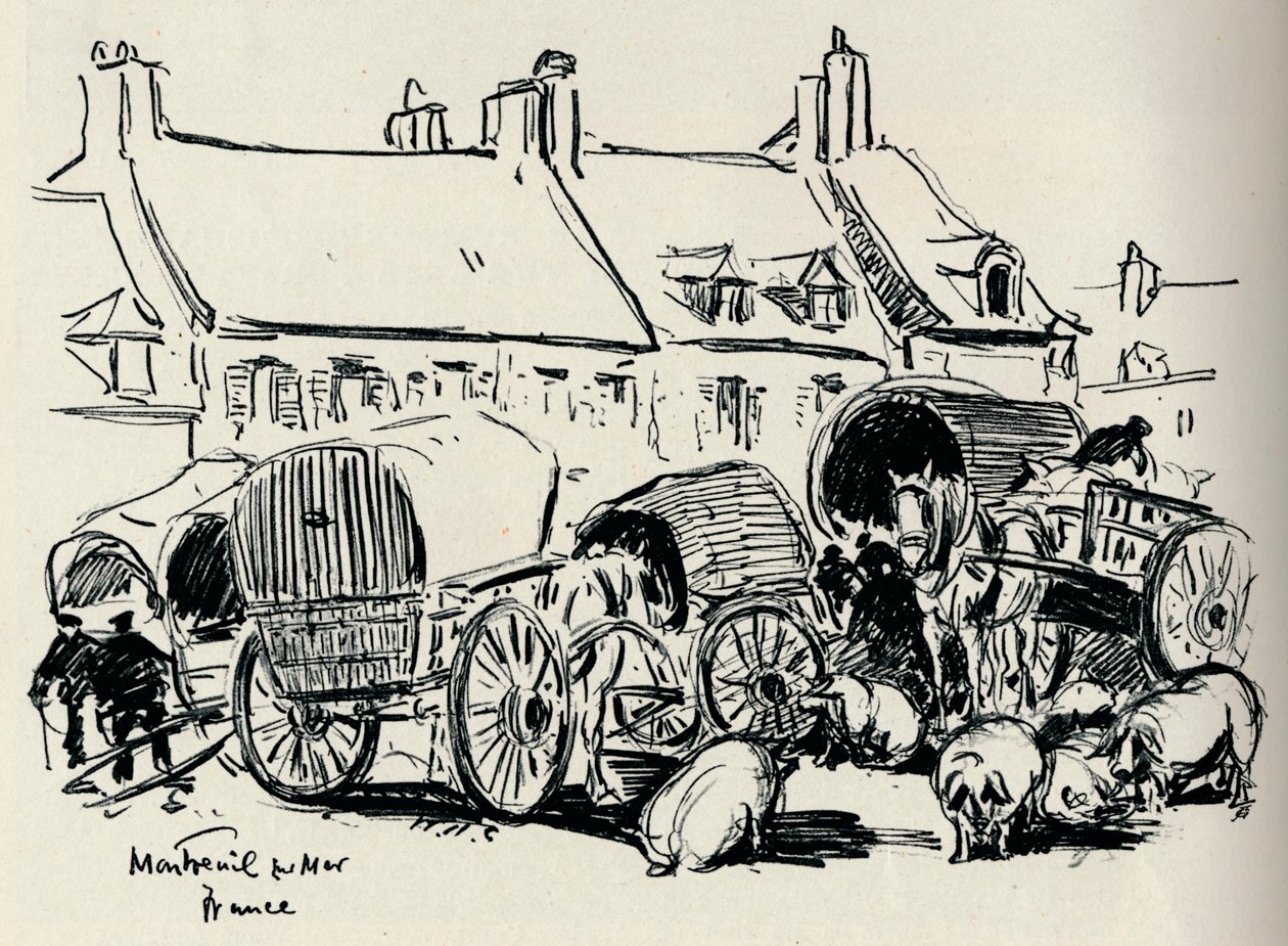 Montreuil-Sur-Mer, Franciaország, 1907. alkotó: William Henry Charlton