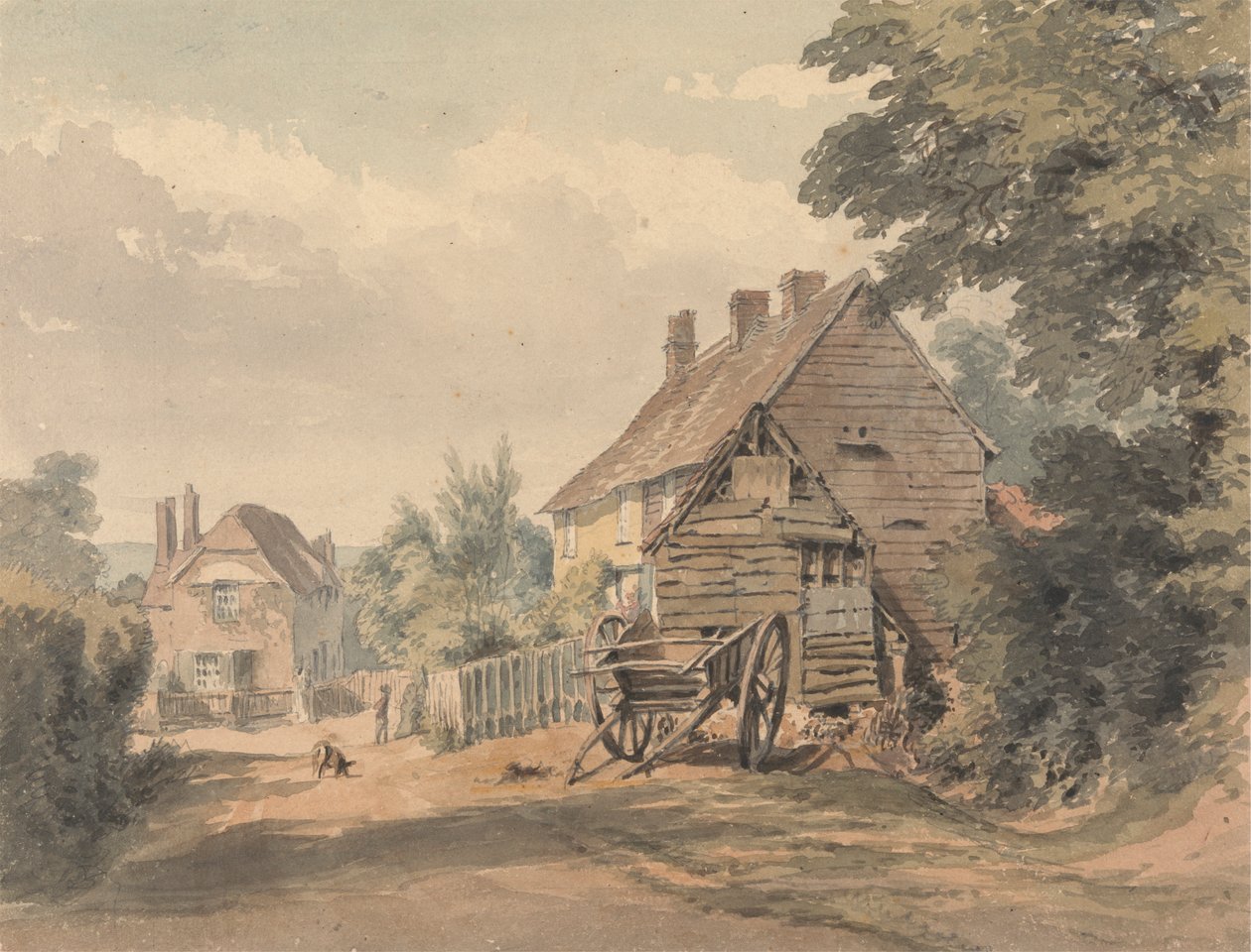 Egy utca egy vidéki faluban alkotó: William Henry Hunt