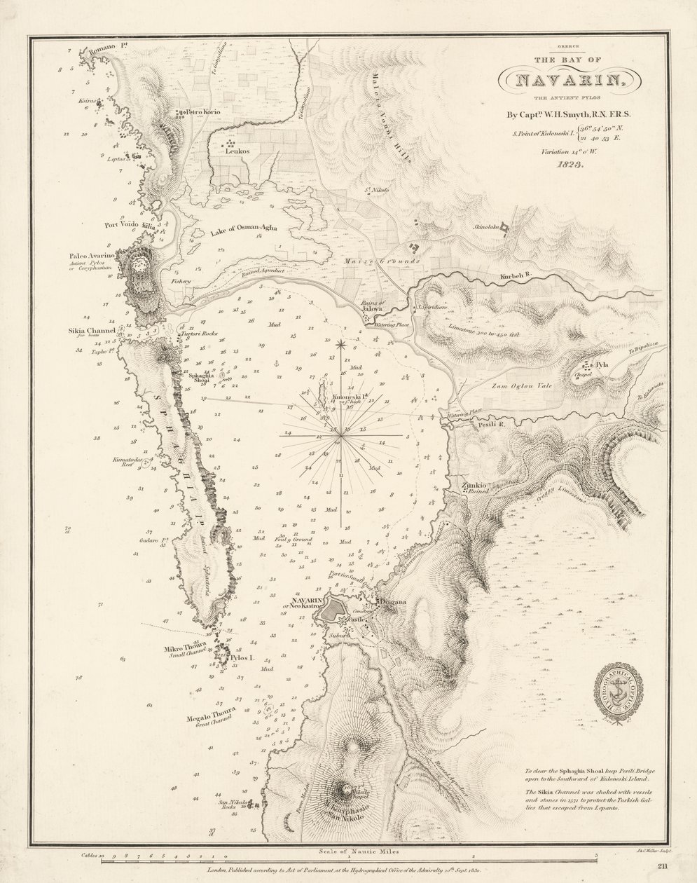 Navarinói öböl alkotó: William Henry Smyth