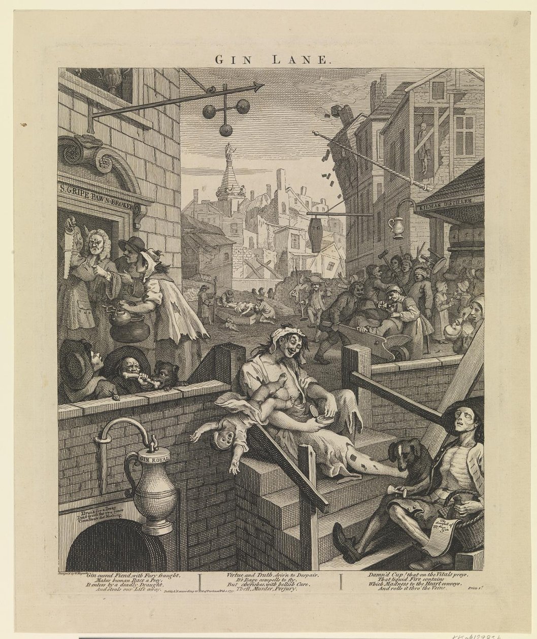 Gin Lane alkotó: William Hogarth