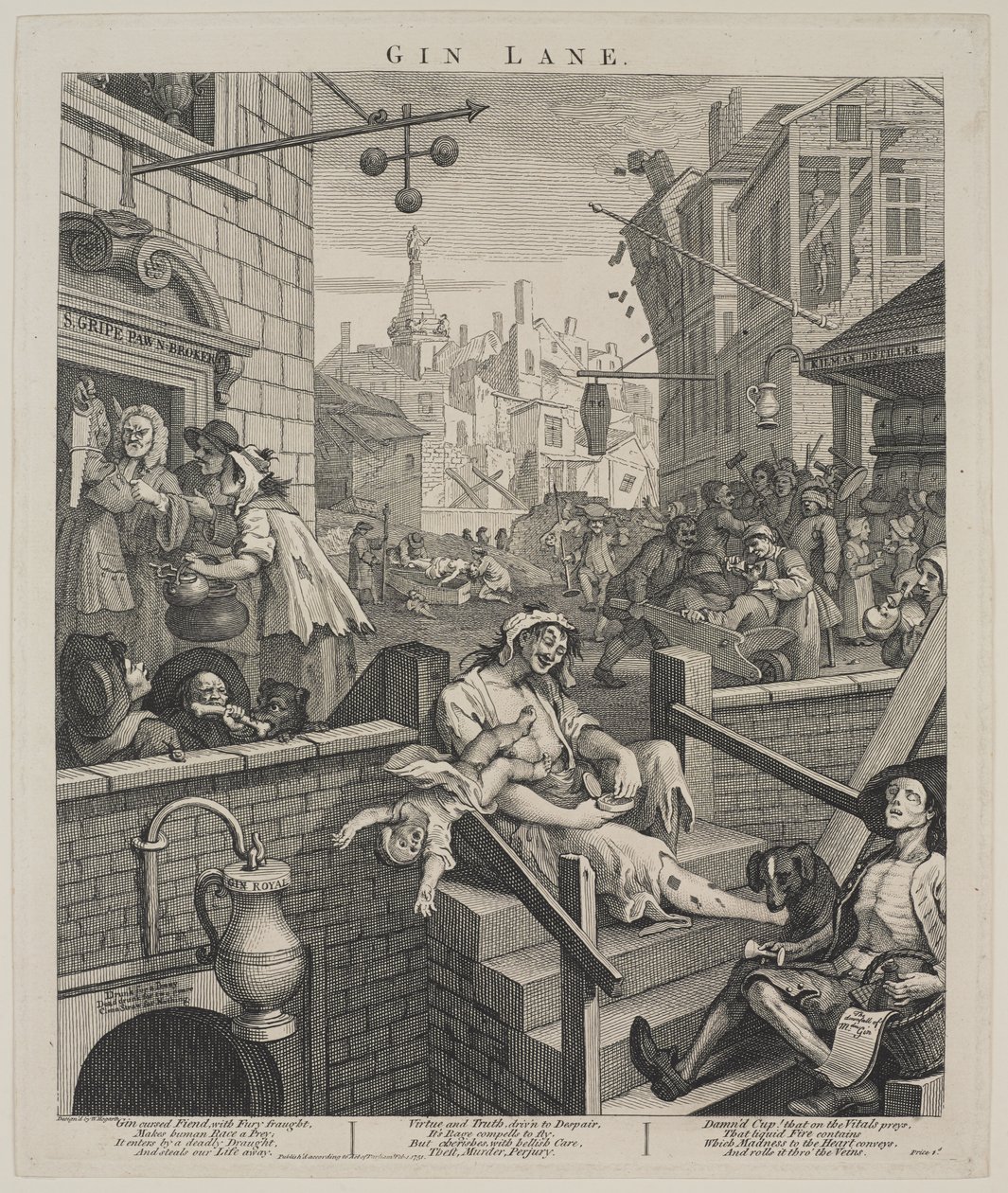 Gin Lane alkotó: William Hogarth