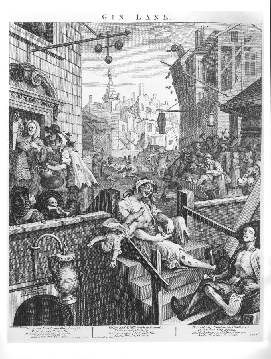 Gin Lane, 1751 alkotó: William Hogarth
