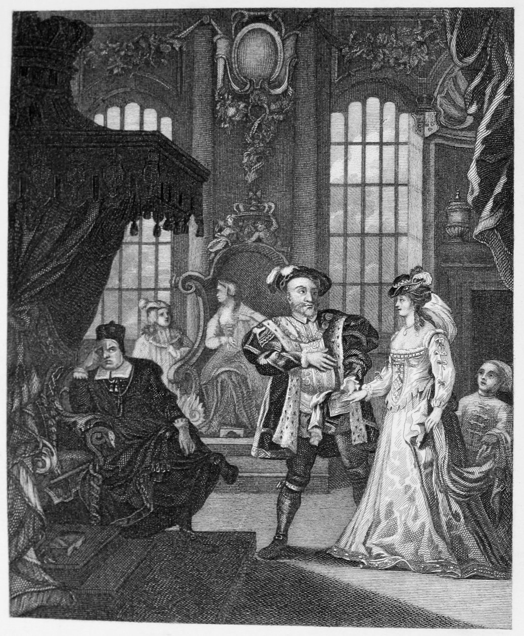 Henrik király V111 és Boleyn Anna alkotó: William Hogarth