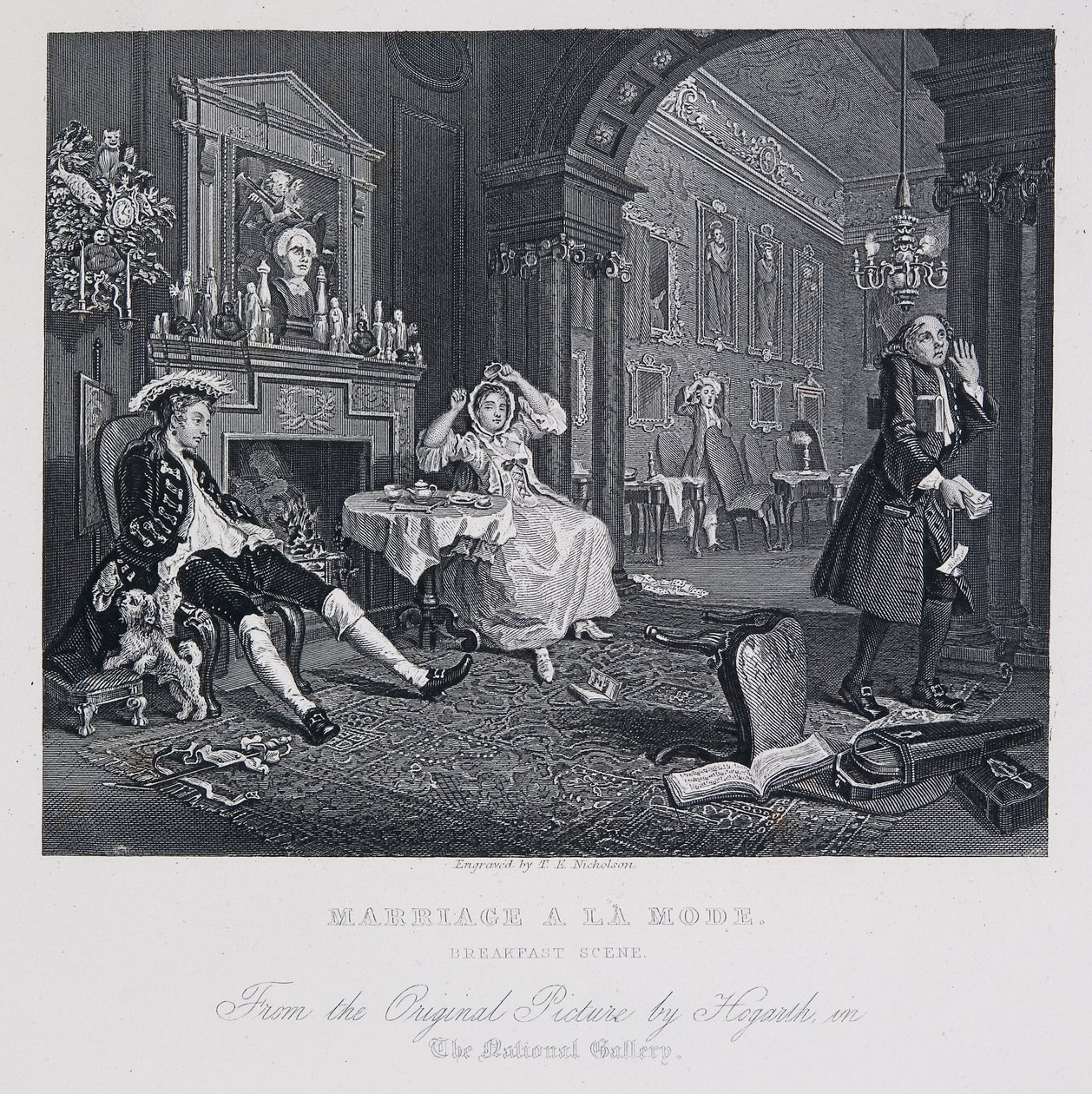 Házasság à la Mode: Reggeli jelenet alkotó: William Hogarth