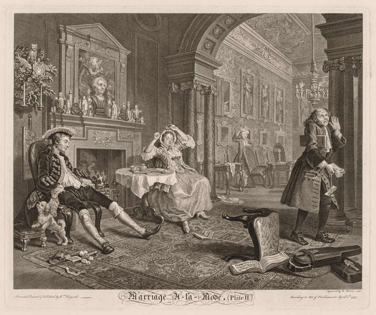 Divatos házasság: II. tábla, 1745. alkotó: William Hogarth