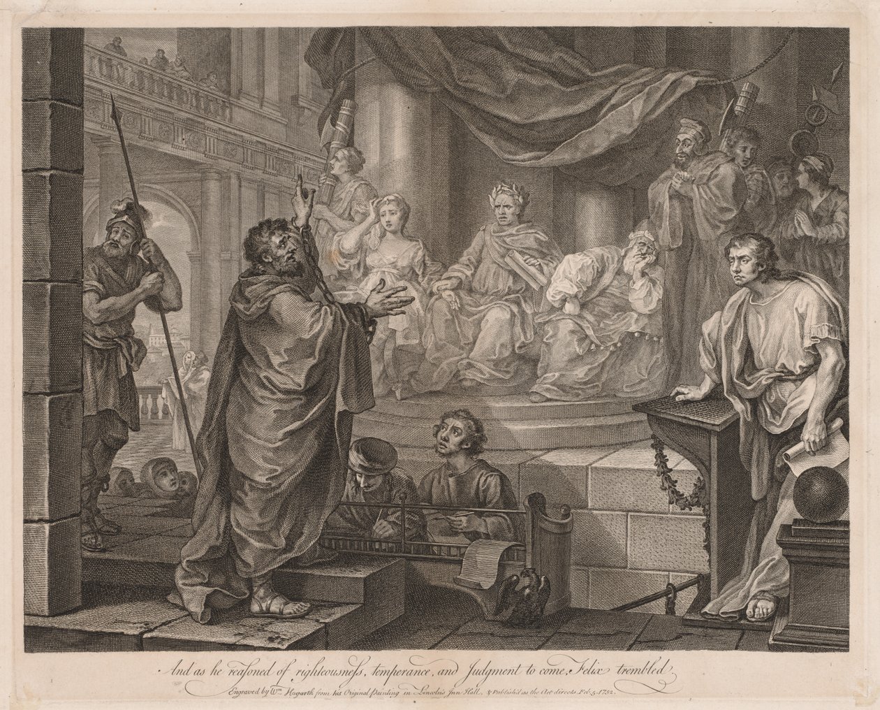 Pál Félix nagytányér előtt, 1752. alkotó: William Hogarth