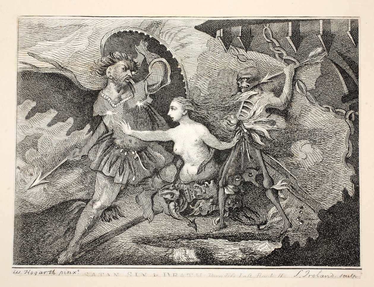 Sátán, Bűn és Halál, kocsma. 1792 alkotó: William Hogarth