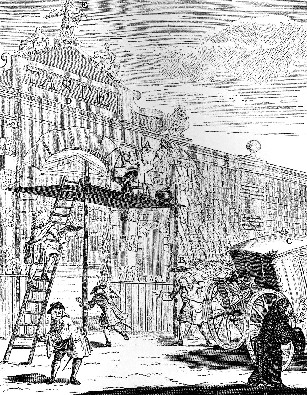 Íz: The Gate of Burlington House, 1731. alkotó: William Hogarth