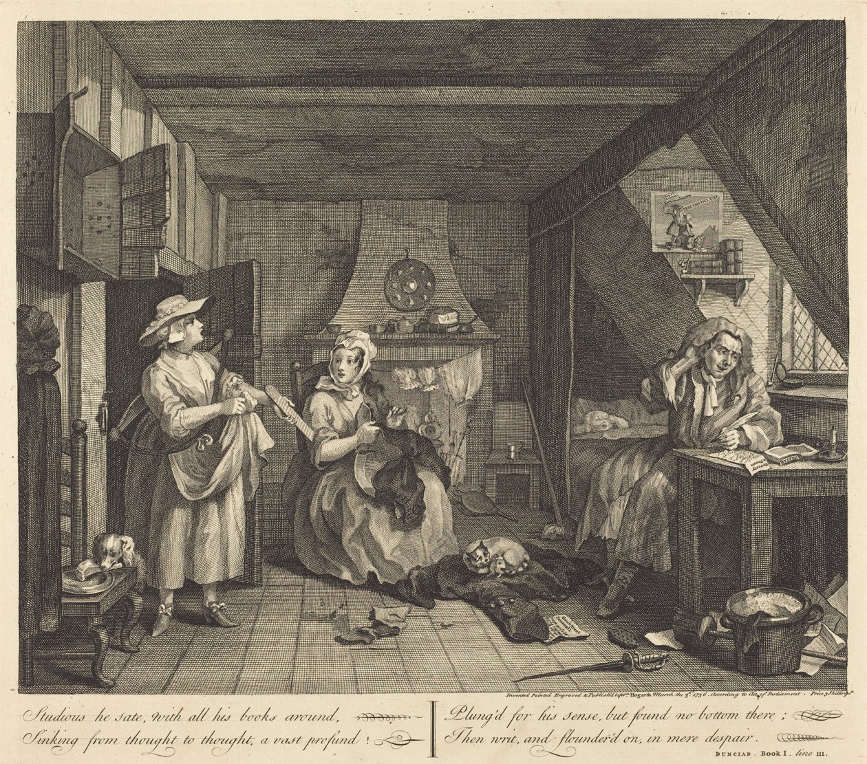 A szorongatott költő alkotó: William Hogarth